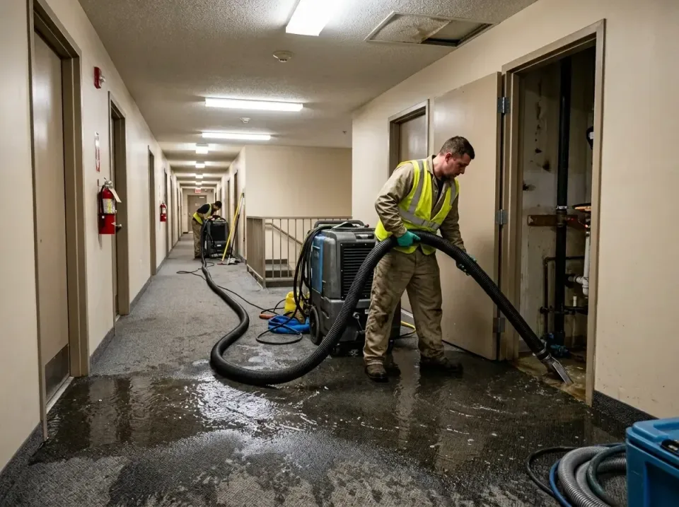 multi-unit-apartment-hallway-f-005 — frequently asked questions, Emergency Burst Pipe Water Extraction & Removal in Woodstow…